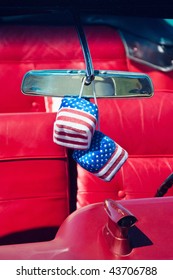 Car Dice With American Flag