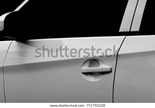 car door handle - black and\
white