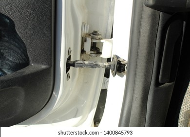 Car Door Hinge - Close Up.