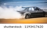 car drifting, Blurred of image diffusion race drift car with lots of smoke from burning tires on speed track