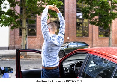 Car Driver Doing Stretch Exercise During Break. Relaxing Workout - Powered by Shutterstock