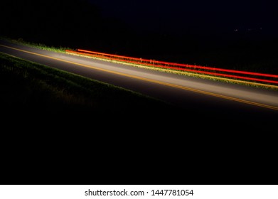 Car Driving Down The Blue Ridge Parkway