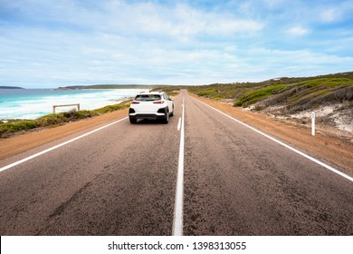 Car Driving In Great Ocean Road In Victoria, Australia