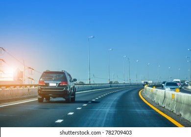 Car Driving On High Way Road,Car On Road