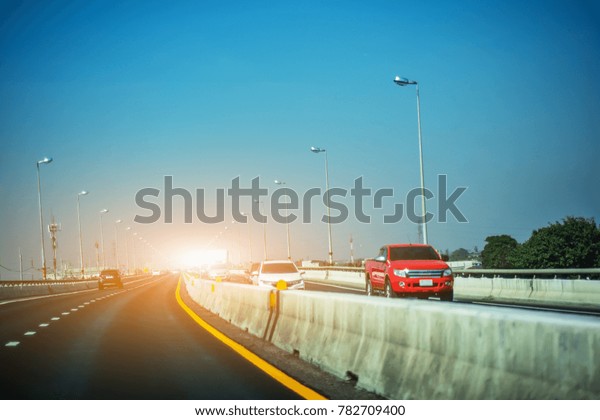 Car driving on high\
way road,Car on road