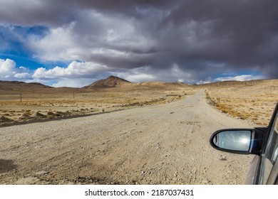 Car Driving On Pamir Highway, Tajikistan