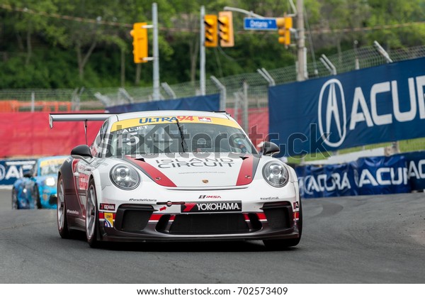 Car during\
the Porsche Ultra 94 GT3 Cup Challenge Race at Exhibition Place in\
Toronto, ON, Canada on July 16\
2017