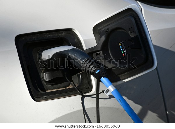 Car at the electric\
charging station