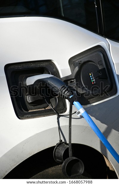 Car at the electric\
charging station