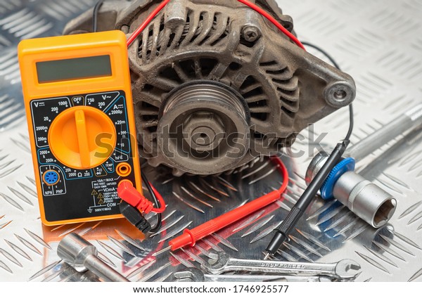Car\
electric generator repair concept\
background.