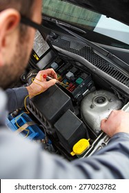 Car Electric Repair,  Repair Of Electrical Wiring In The Car. 