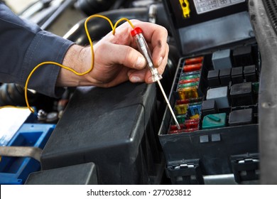 Car Electric Repair,  Repair Of Electrical Wiring In The Car. 