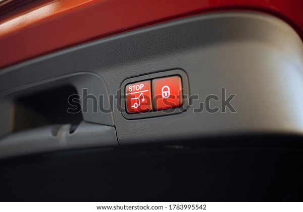 Car electric trunk\
open button close up