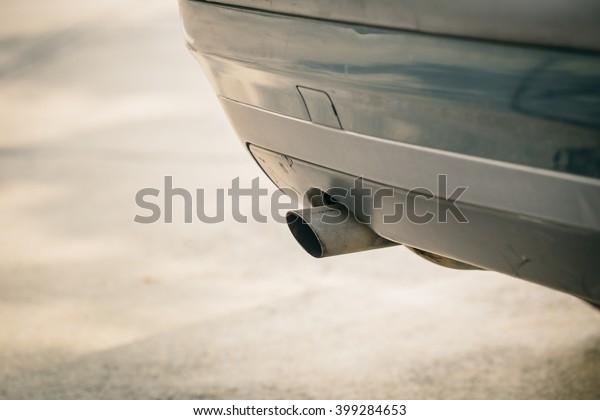 car emission smoke out exhaust pipe with\
carbon monoxide pollution.