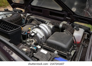 Car Engine Bay Open Hood