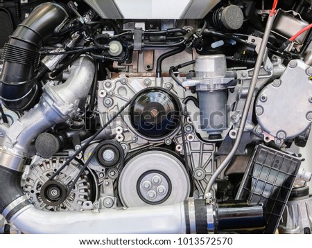 Car engine close up