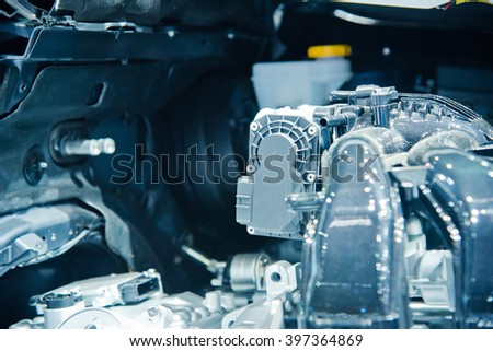 The car engine, engine compartmen, Car Engine background