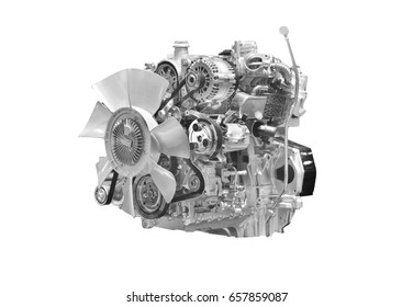 Car engine. Concept of modern car engine isolated on white background.with clipping path