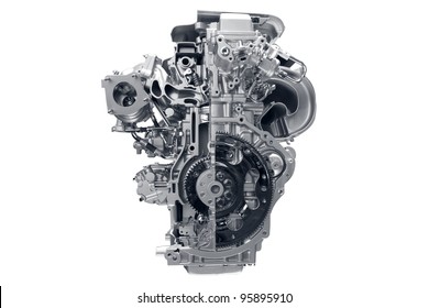 Car engine. Concept of modern car engine isolated on white background. - Shutterstock ID 95895910