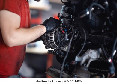 Car Engine Generator Repair In A Car Service