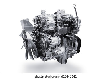 Car Engine isolated on white background with clipping path.