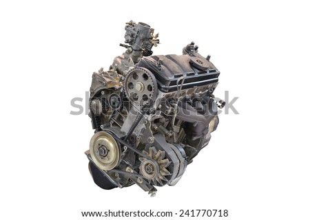 Car engine isolated on white background