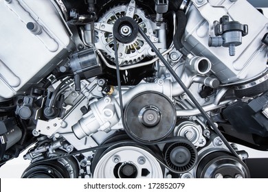 Car Engine - Modern Powerful Car Engine(motor Unit - Clean And Shiny