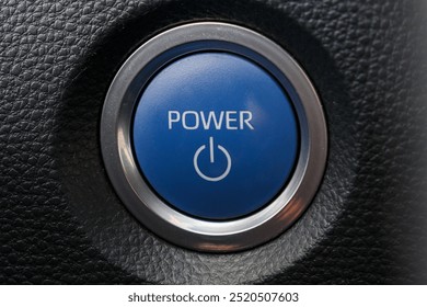 Car engine start stop button. Button engine start and engine stop, ignition switch.