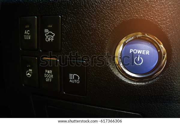 Car engine start\
stop button in modern car
