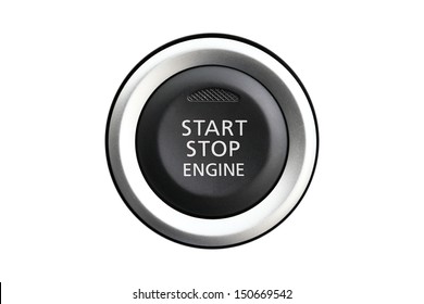 Car engine start-stop isolated on white background