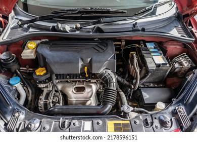 Car Engine Under Hood Close Detail Stock Photo 2178596151 | Shutterstock
