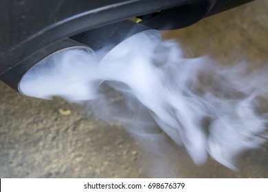 Car Exhaust With Exhaust Fumes - Clean, Dirty Diesel Vehicles