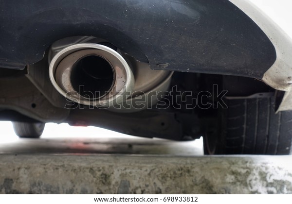 Car exhaust, car\
parked in car parking