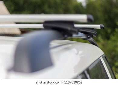 Car Exterior. Roof rails and trunk on the roof.