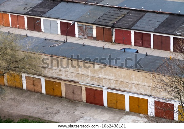 Car Garages Lots Garages Garage Doors Stock Photo Edit Now