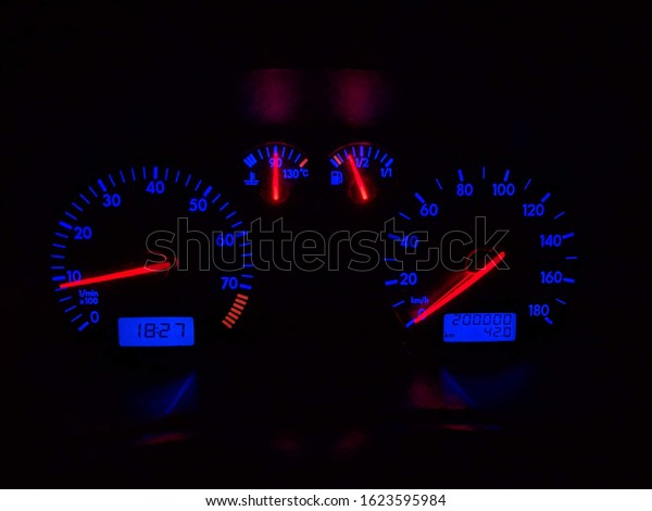 car gauge cluster with speedometer and rpm\
counter , dadhboard