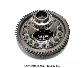 Car Gear Box Differential On White Background.