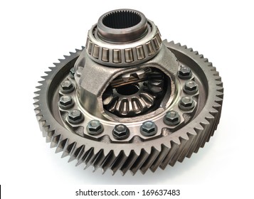 Car Gear Box Differential On White Background.