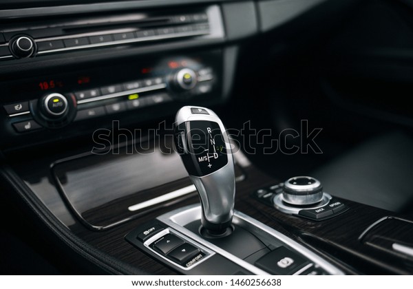 Car
gearbox shift handle stick in parking
position