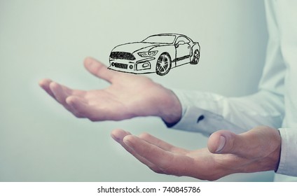 car and hand