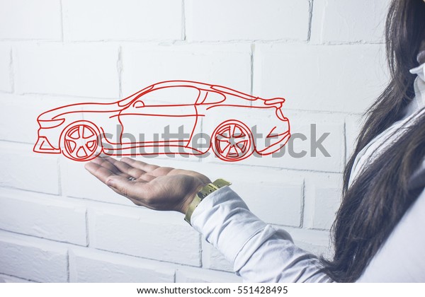 car in the hands of\
the business concept
