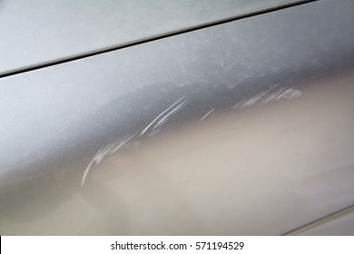 Car Have Scratched With Deep Damage To The Paint