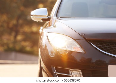 Car Headlight, Closeup