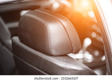 Car Headrest Seat In Modern Car Leather Headrest.