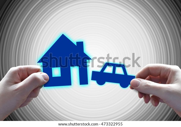 Car, house insurance\
concept