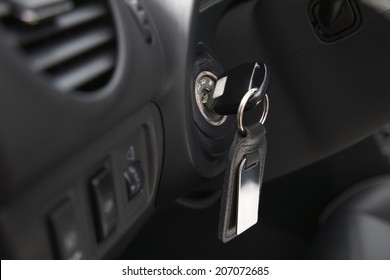 Car Ignition With Key, Close-up