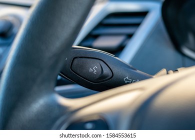 Car Indicator Stalk Illustrating A Talk Icon To Activate The Speak Command Feature Built Into The Vehicle.