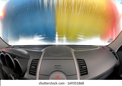 Car Inside Carwash From Interior