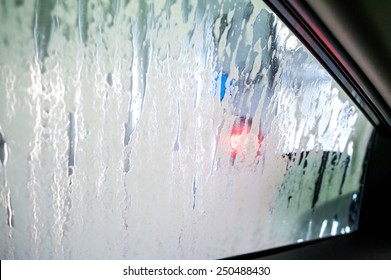 Car Inside Carwash From Interior