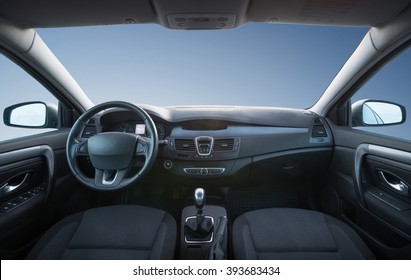 Car inside composition. Concept and idea
